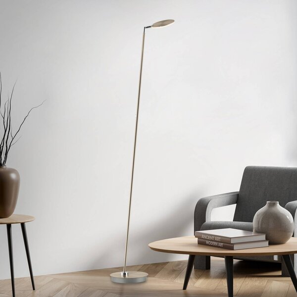 Paul Neuhaus Lampa stojąca LED Akku-Bente, możliwość ściemniania, mosiężny / złoty, biuro, metal, nowoczesny