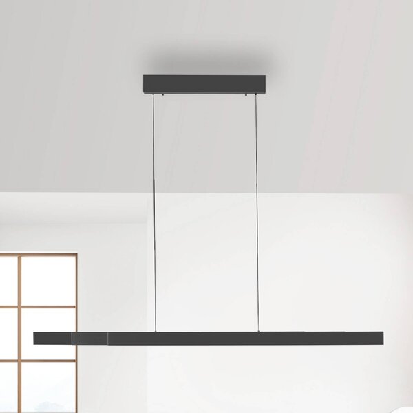 Paul Neuhaus Lampa wisząca Adriana Square, możliwość ściemniania, aluminiowy / szary / cynkowy, salon / jadalnia, aluminium, nowoczesny