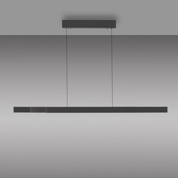 Paul Neuhaus Lampa wisząca Adriana Square, możliwość ściemniania, aluminiowy / szary / cynkowy, salon / jadalnia, aluminium, nowoczesny
