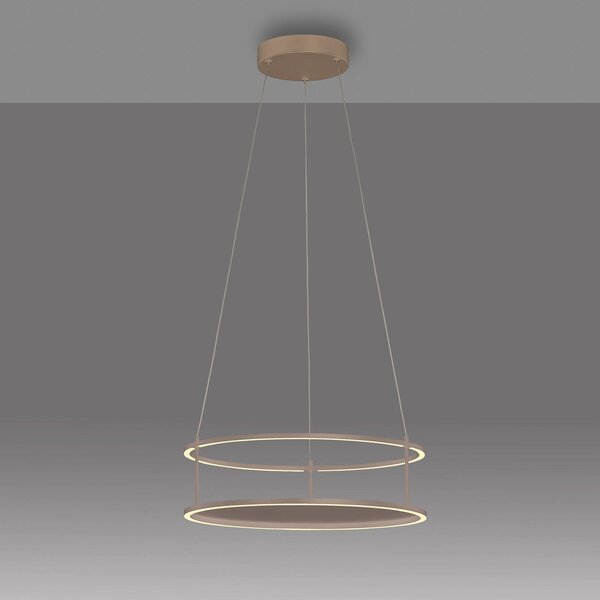 Paul Neuhaus Lampa wisząca Conni, możliwość ściemniania, kremowy / amber, salon / jadalnia, metal, nowoczesny