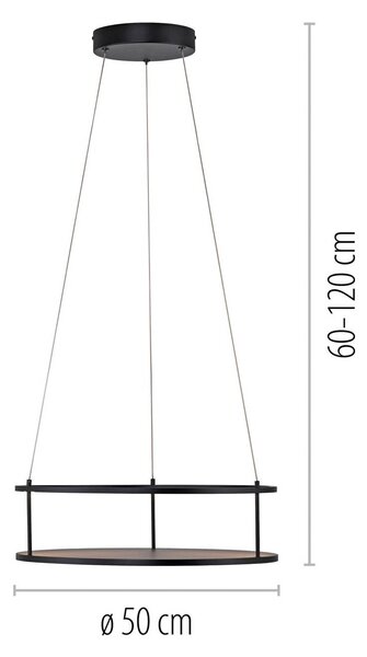 Paul Neuhaus Lampa wisząca Conni, możliwość ściemniania, czarny, salon / jadalnia, metal, nowoczesny