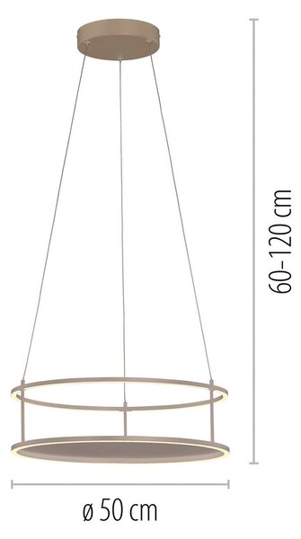 Paul Neuhaus Lampa wisząca Conni, możliwość ściemniania, kremowy / amber, salon / jadalnia, metal, nowoczesny
