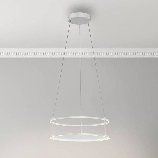 Paul Neuhaus Lampa wisząca Conni, możliwość ściemniania, biały / opal, salon / jadalnia, metal, nowoczesny