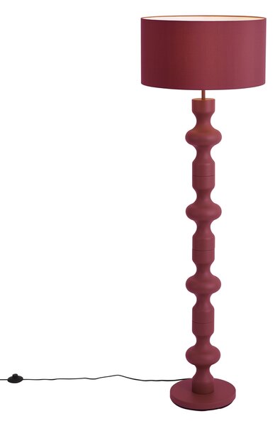 Lampa podłogowa retro śliwkowa z abażurem z tkaniny 160 cm - Captain
