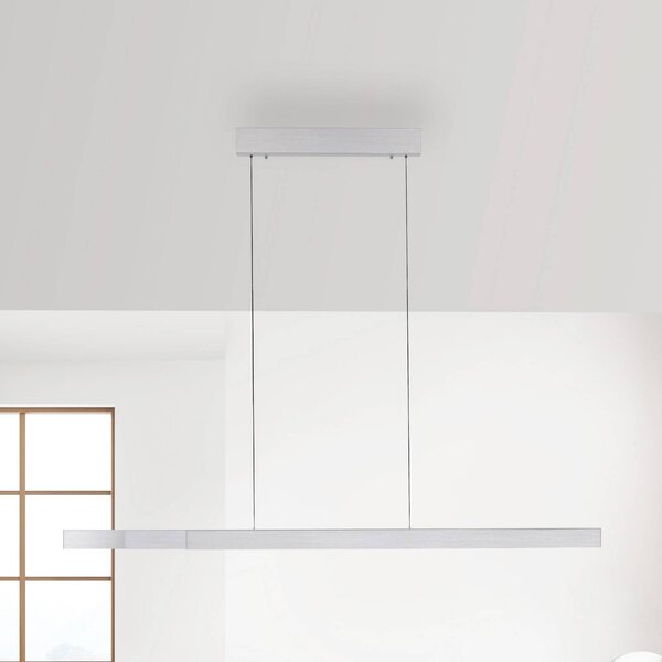 Paul Neuhaus Lampa wisząca Adriana Square, możliwość ściemniania, aluminiowy / szary / cynkowy, salon / jadalnia, aluminium, nowoczesny