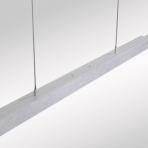 Paul Neuhaus Lampa wisząca Adriana Comfort Lift, możliwość ściemniania, aluminiowy / szary / cynkowy, salon / jadalnia, aluminium, nowoczesny