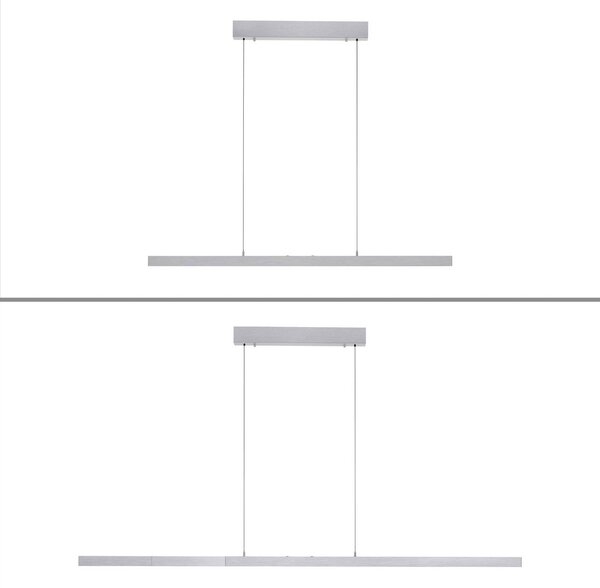 Paul Neuhaus Lampa wisząca Adriana Comfort Lift, możliwość ściemniania, aluminiowy / szary / cynkowy, salon / jadalnia, aluminium, nowoczesny