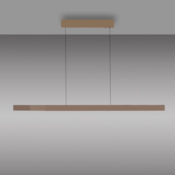 Paul Neuhaus Lampa wisząca Adriana Square, możliwość ściemniania, brązowy / mosiężny, salon / jadalnia, aluminium, nowoczesny