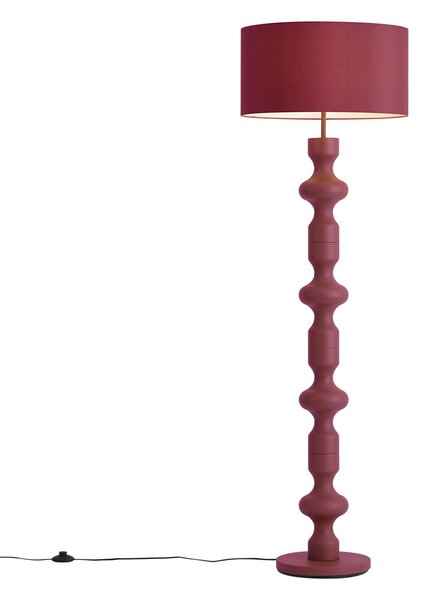 Lampa podłogowa retro śliwkowa z abażurem z tkaniny 160 cm - Captain