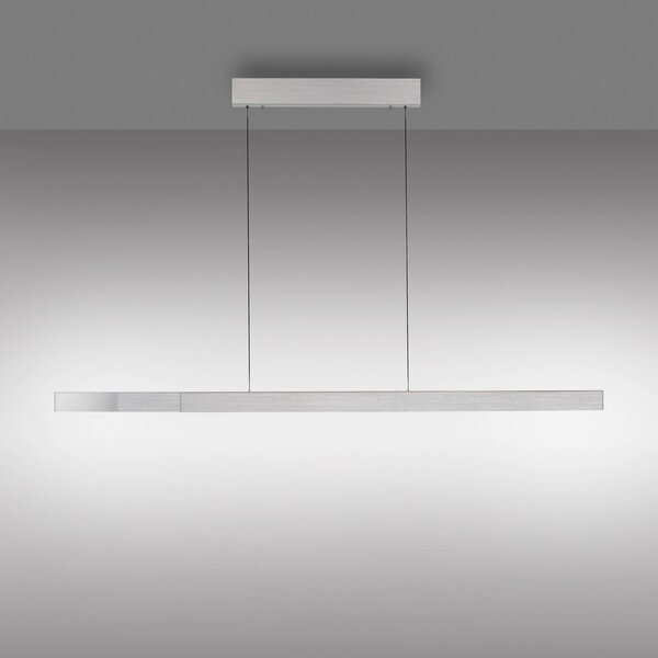 Paul Neuhaus Lampa wisząca Adriana Square, możliwość ściemniania, aluminiowy / szary / cynkowy, salon / jadalnia, aluminium, nowoczesny