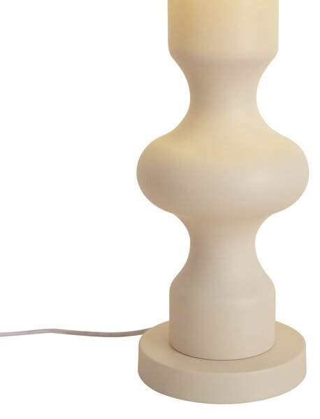 Lampa stołowa retro beżowa z abażurem z tkaniny - Captain