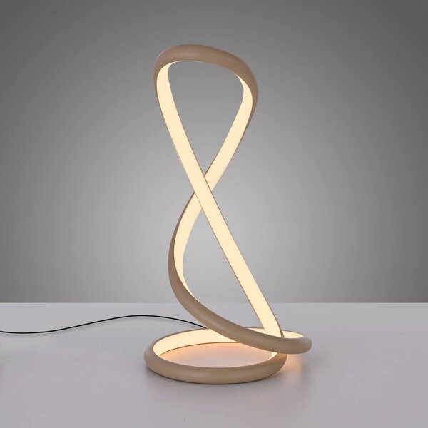 Paul Neuhaus Lampa stołowa LED Twist, możliwość ściemniania, kremowy / amber, sypialnia, aluminium, nowoczesny