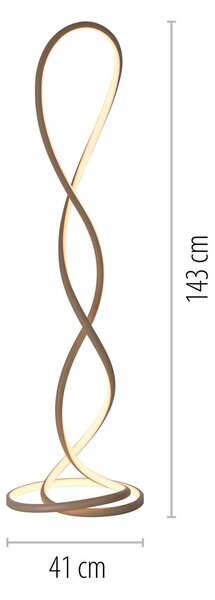 Paul Neuhaus Lampa stojąca LED Twist, możliwość ściemniania, kremowy / amber, salon / jadalnia, aluminium, nowoczesny