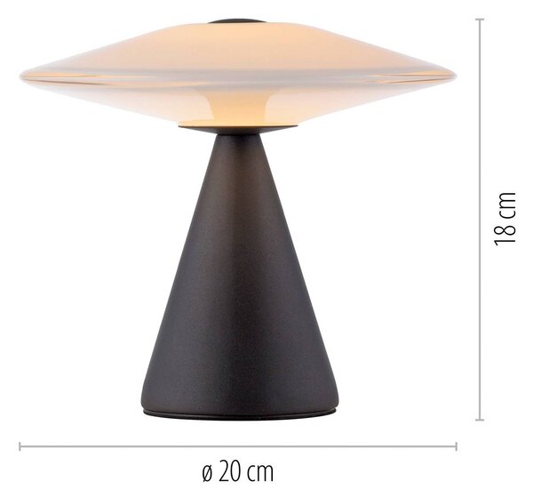 Paul Neuhaus Lampa stołowa LED Elipsa, możliwość ściemniania, biały / opal, salon / jadalnia, szkło
