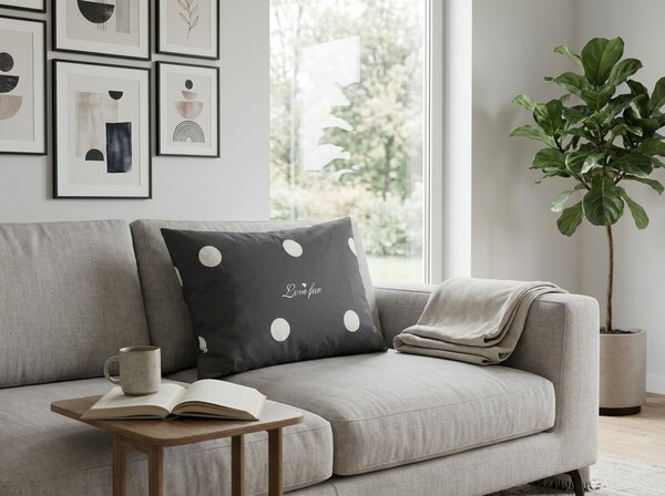 Poliestrowo-bawełniana poszewka na poduszkę CROWN POLY 50x70 cm, ciemnoszara