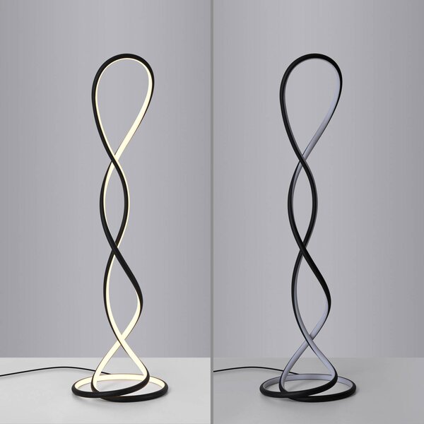 Paul Neuhaus Lampa stojąca LED Twist, możliwość ściemniania, czarny, salon / jadalnia, aluminium, nowoczesny