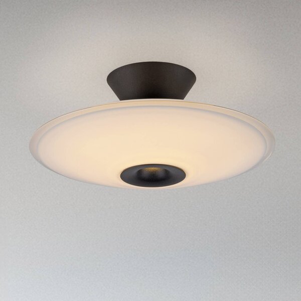 Paul Neuhaus Lampa sufitowa LED Elipsa, możliwość ściemniania, biały / opal, salon / jadalnia, szkło