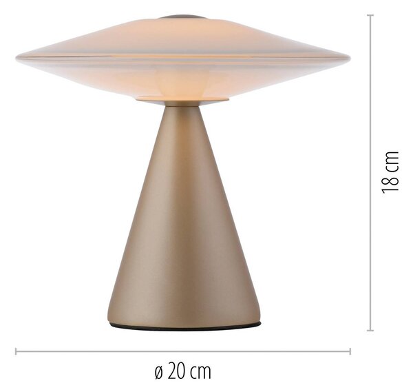 Paul Neuhaus Lampa stołowa LED Elipsa, możliwość ściemniania, biały / opal, salon / jadalnia, szkło