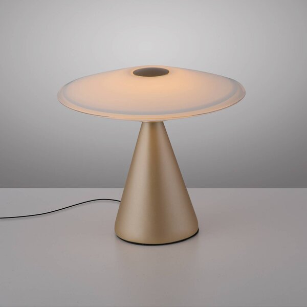 Paul Neuhaus Lampa stołowa LED Elipsa, możliwość ściemniania, biały / opal, salon / jadalnia, szkło