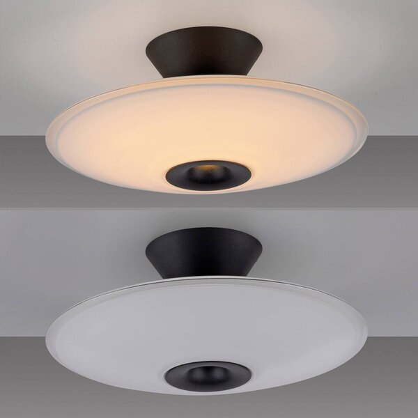 Paul Neuhaus Lampa sufitowa LED Elipsa, możliwość ściemniania, biały / opal, salon / jadalnia, szkło