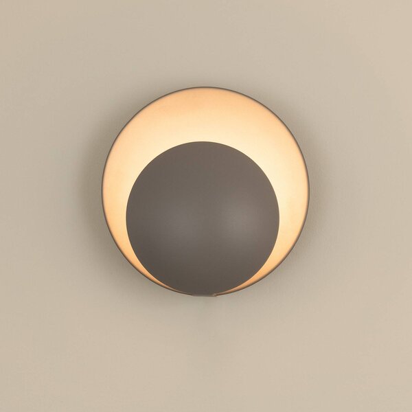 Globen Lighting Kinkiet ORBIT, aluminiowy / szary / cynkowy, salon / jadalnia, metal, nowoczesny