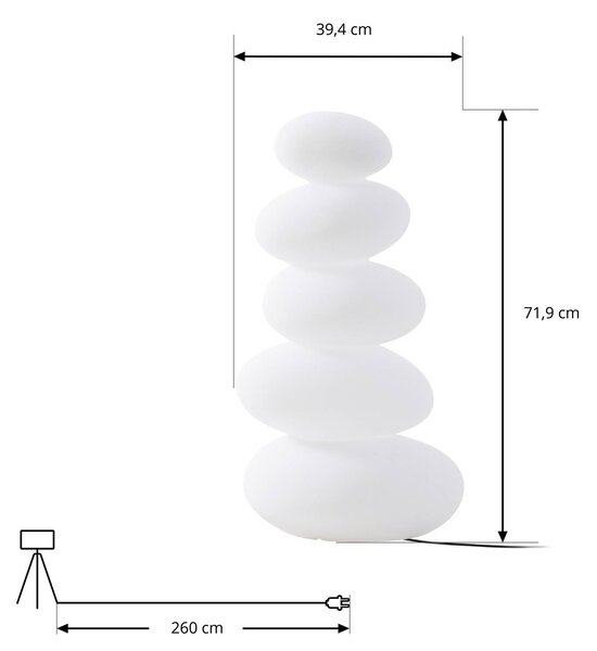 Lampa tarasowa LED Lucande Soriel, biała, 72 cm, stepdim, IP54 Soriel Lucande, możliwość ściemniania, biały / opal, tworzywo sztuczne, nowoczesny
