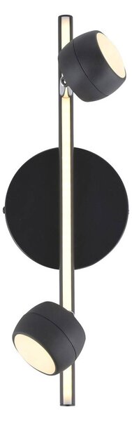 JUST LIGHT. GmbH Reflektor sufitowy LED Jarik, 2-punktowa, czarny, 3000 K możliwość ściemniania, czarny, salon / jadalnia, metal, nowoczesny