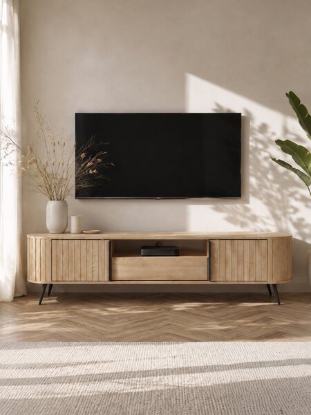 Szafka RTV Luvio 196 cm z szufladą - dąb cremona