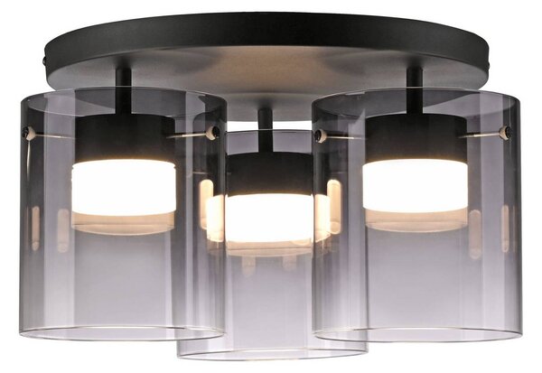 JUST LIGHT. GmbH Lampa sufitowa LED Elio, możliwość ściemniania, aluminiowy / szary / cynkowy, salon / jadalnia, szkło, nowoczesny