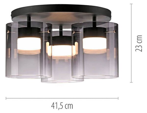 JUST LIGHT. GmbH Lampa sufitowa LED Elio, możliwość ściemniania, aluminiowy / szary / cynkowy, salon / jadalnia, szkło, nowoczesny