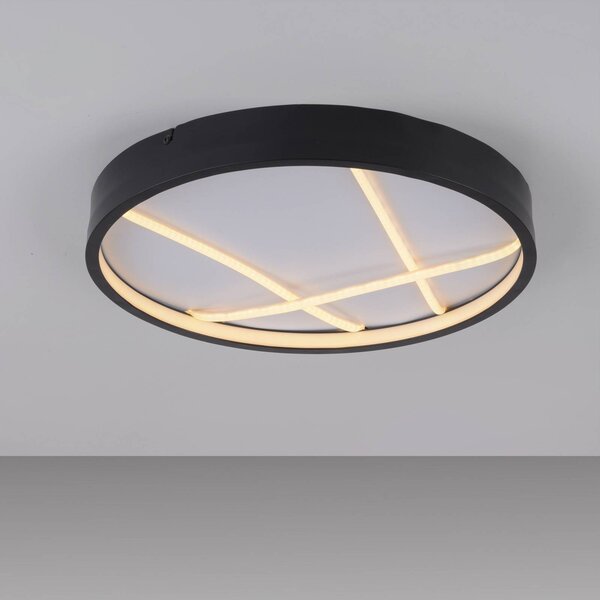 JUST LIGHT. GmbH Lampa sufitowa LED Mikado, możliwość ściemniania, czarny, salon / jadalnia, metal, nowoczesny