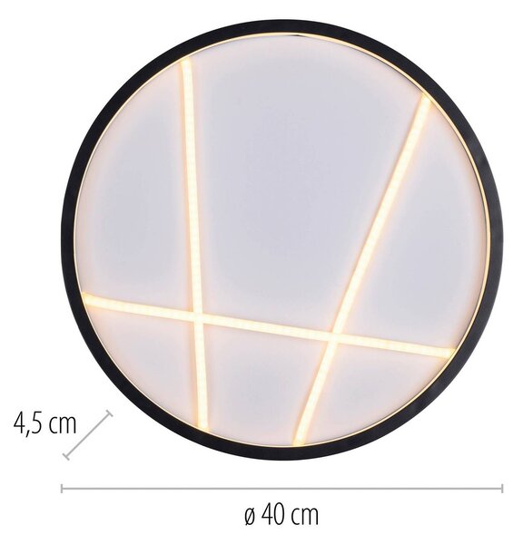 JUST LIGHT. GmbH Lampa sufitowa LED Mikado, możliwość ściemniania, czarny, salon / jadalnia, metal, nowoczesny