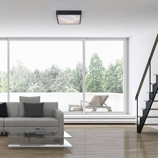 JUST LIGHT. GmbH Lampa sufitowa LED Mikado, możliwość ściemniania, czarny, salon / jadalnia, metal, nowoczesny