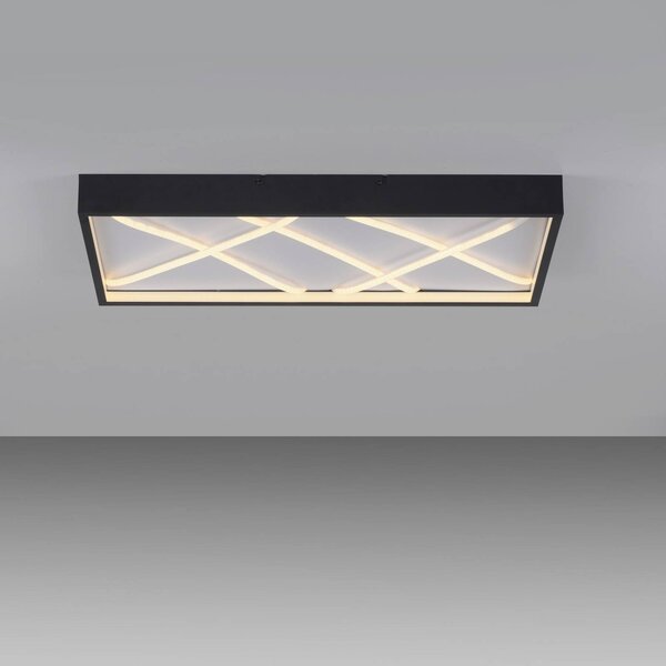JUST LIGHT. GmbH Lampa sufitowa LED Mikado, możliwość ściemniania, czarny, salon / jadalnia, metal, nowoczesny