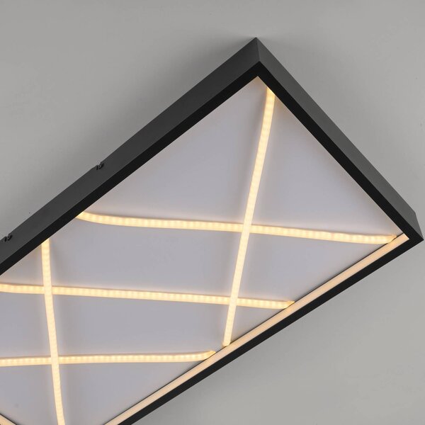 JUST LIGHT. GmbH Lampa sufitowa LED Mikado, możliwość ściemniania, czarny, salon / jadalnia, metal, nowoczesny