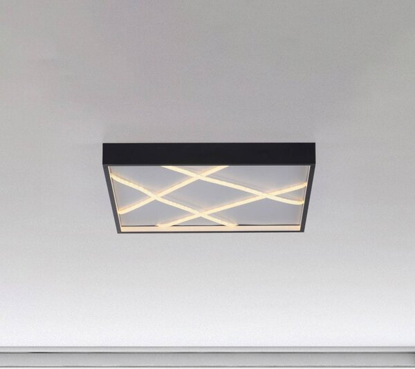 JUST LIGHT. GmbH Lampa sufitowa LED Mikado, możliwość ściemniania, czarny, salon / jadalnia, metal, nowoczesny