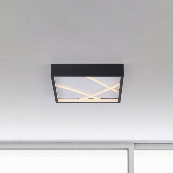 JUST LIGHT. GmbH Lampa sufitowa LED Mikado, możliwość ściemniania, czarny, salon / jadalnia, metal, nowoczesny