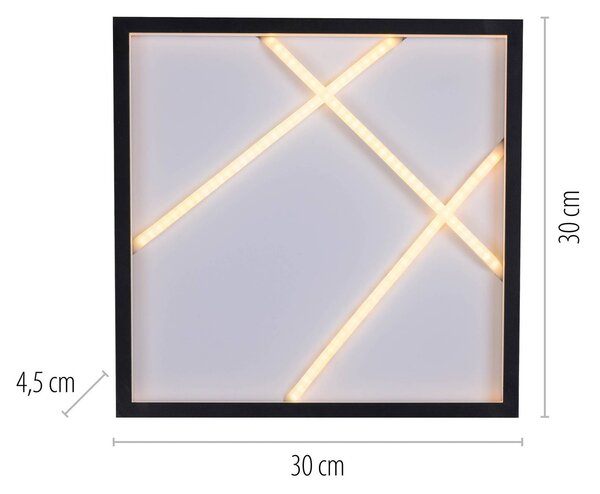 JUST LIGHT. GmbH Lampa sufitowa LED Mikado, możliwość ściemniania, czarny, salon / jadalnia, metal, nowoczesny