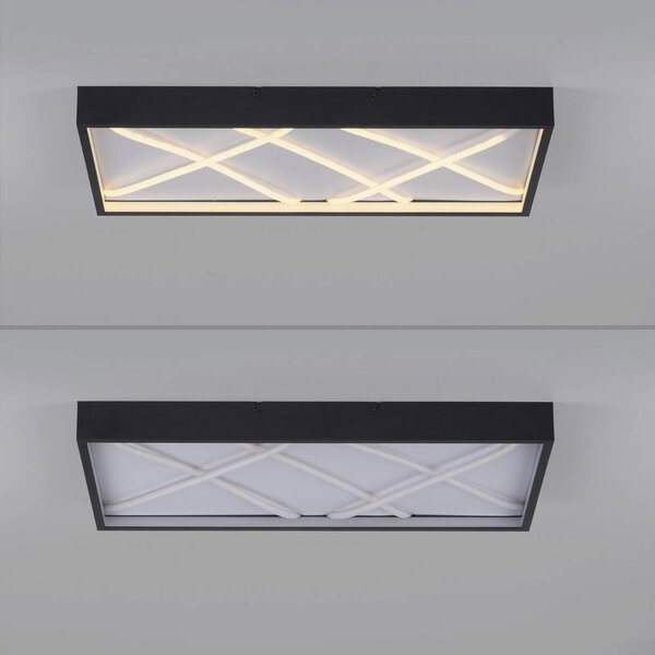 JUST LIGHT. GmbH Lampa sufitowa LED Mikado, możliwość ściemniania, czarny, salon / jadalnia, metal, nowoczesny
