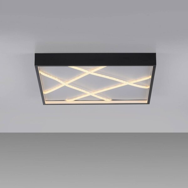 JUST LIGHT. GmbH Lampa sufitowa LED Mikado, możliwość ściemniania, czarny, salon / jadalnia, metal, nowoczesny