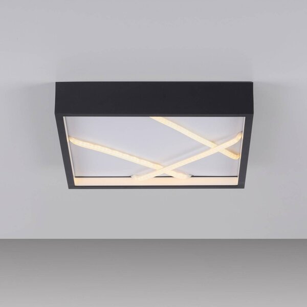 JUST LIGHT. GmbH Lampa sufitowa LED Mikado, możliwość ściemniania, czarny, salon / jadalnia, metal, nowoczesny