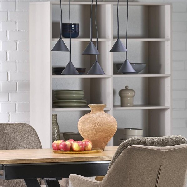 Lampa wisząca Cono TK Lighting, możliwość ściemniania, czarny, salon / jadalnia, metal, nowoczesny