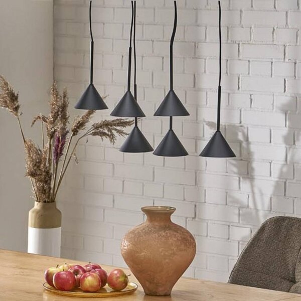 Lampa wisząca Cono TK Lighting, możliwość ściemniania, czarny, salon / jadalnia, metal, nowoczesny