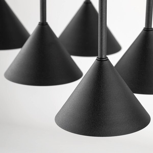 Lampa wisząca Cono TK Lighting, możliwość ściemniania, czarny, salon / jadalnia, metal, nowoczesny