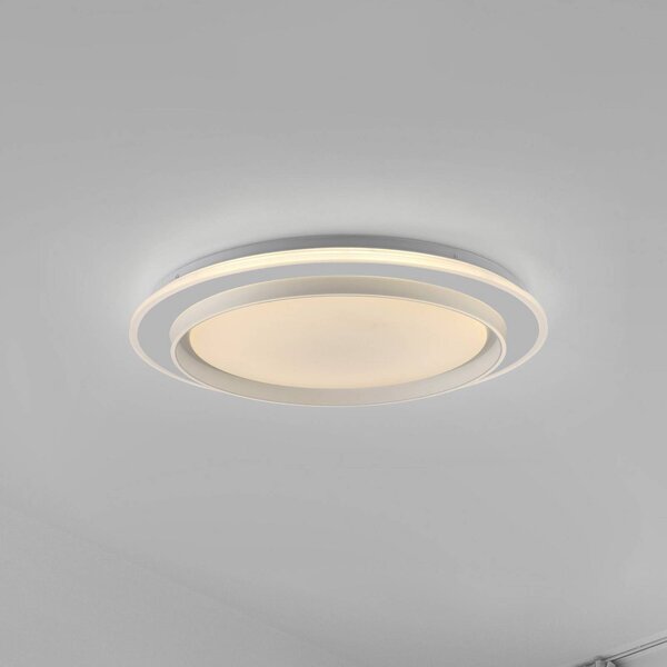 JUST LIGHT. GmbH Lampa sufitowa LED Lago, możliwość ściemniania, biały / opal, salon / jadalnia, metal, nowoczesny