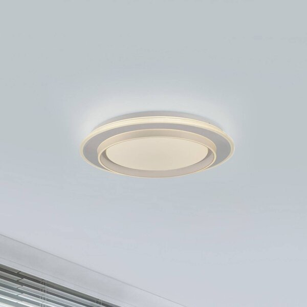 JUST LIGHT. GmbH Lampa sufitowa LED Lago, możliwość ściemniania, biały / opal, salon / jadalnia, metal, nowoczesny