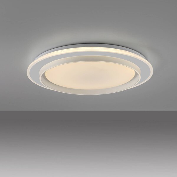 JUST LIGHT. GmbH Lampa sufitowa LED Lago, możliwość ściemniania, biały / opal, salon / jadalnia, metal, nowoczesny