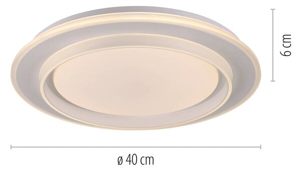 JUST LIGHT. GmbH Lampa sufitowa LED Lago, możliwość ściemniania, biały / opal, salon / jadalnia, metal, nowoczesny