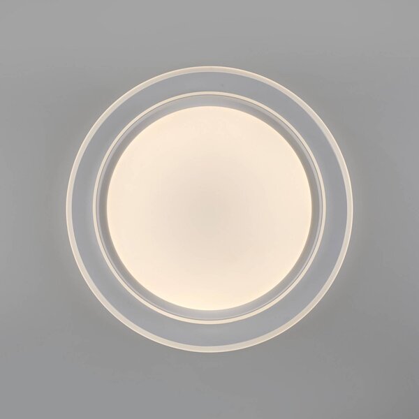 JUST LIGHT. GmbH Lampa sufitowa LED Lago, możliwość ściemniania, biały / opal, salon / jadalnia, metal, nowoczesny