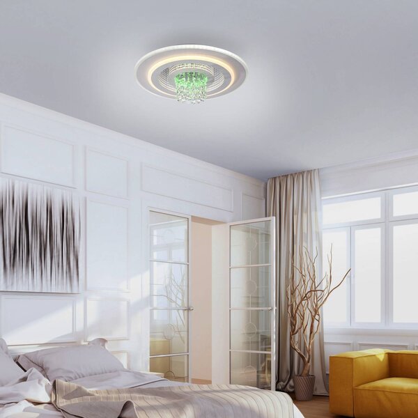 JUST LIGHT. GmbH Lampa sufitowa LED Tolago, możliwość ściemniania, biały / opal, salon / jadalnia, metal, nowoczesny